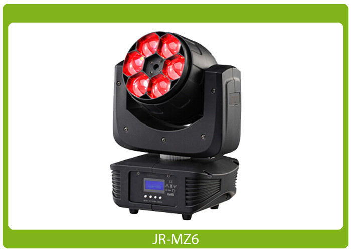 Compact lightweight 6x15W, RGBW 4-in-1 Bevegelig Hode Zoom Wash LED Moving Head Light