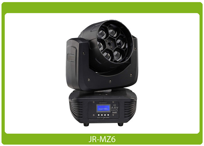 Flicker Free Projection 6x15W, RGBW 4-in-1 Movendo a cabeça Zoom Lavagem LED Moving Head Light